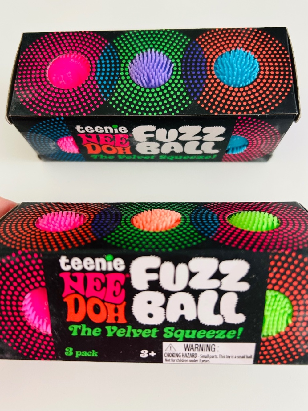Teenie Needoh Fuzz Ball - Pink, Orange & Green - NEE
